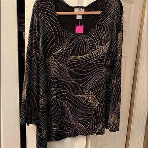 Gorgeous Plus Size JMS Top - Black/Gold - 1X